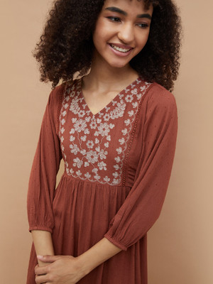 Fame Forever by Lifestyle Women A-line Brown Above Knee/Mid Thigh Length Dress