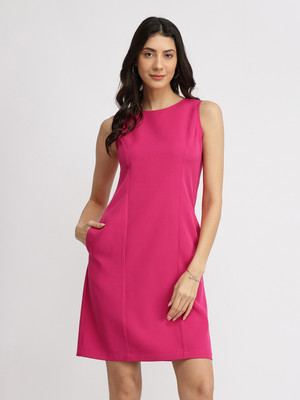 Fable Street Women Shift Pink Above Knee/Mid Thigh Length Dress