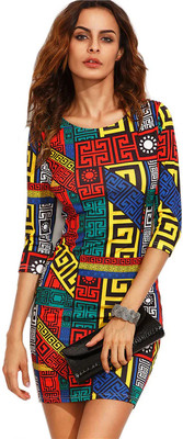Attire Empire Women Bodycon Multicolor Mini/Short Dress