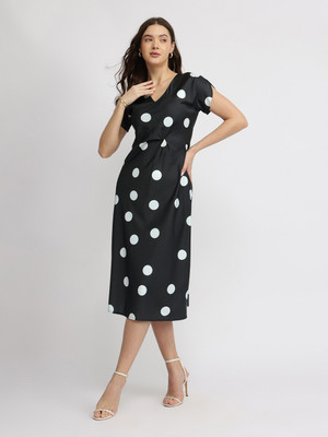 Fable Street Women A-line Black Below Knee Dress