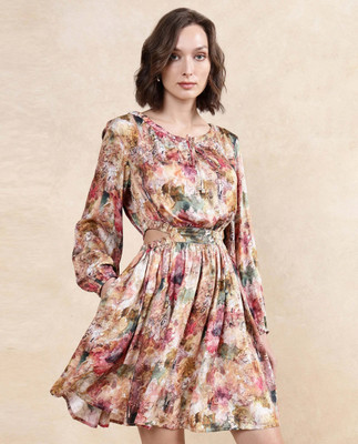 RAREISM Women A-line Multicolor Knee Length Dress