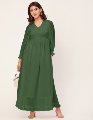 moomaya Women Maxi Green Dress