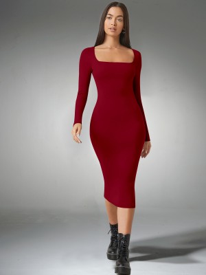 METRONAUT Women Bodycon Maroon Dress