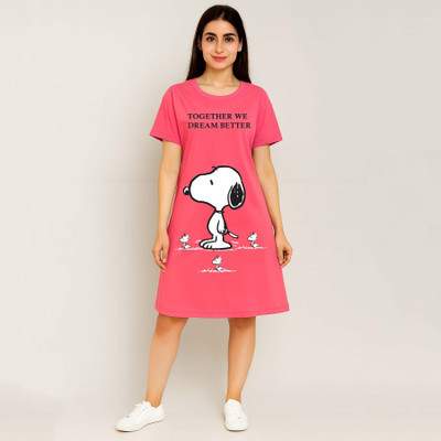 MINUTE MIRTH Women A-line Red Below Knee Dress