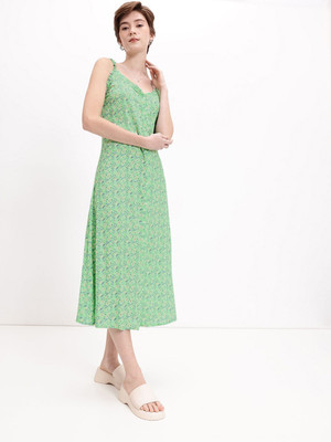 Dressberry Women A-line Green Midi/Calf Length Dress