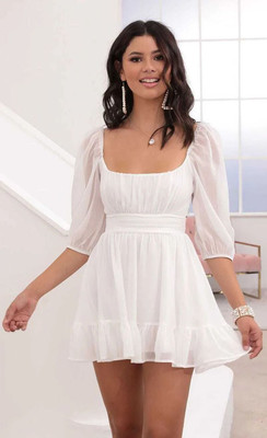 Herway Women Skater White Mini/Short Dress