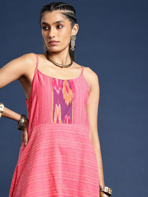 Taavi Women A-line Pink Midi/Calf Length Dress