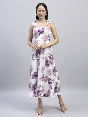 ROSEMELON Women A-line Purple Maxi/Full Length Dress