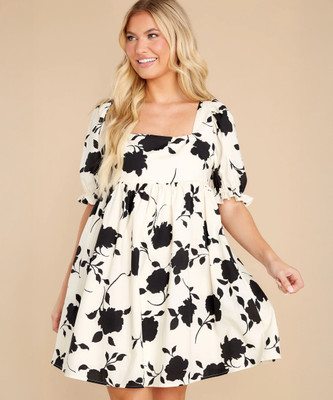 Fashion2wear Women Skater White Mini/Short Dress