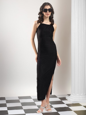 KOTTY Women Bodycon Black Ankle Length Dress