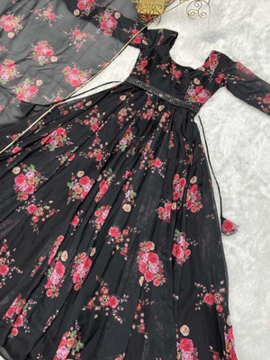 Femvy Flared/A-line Gown(Black)