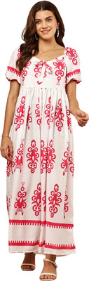 JuglyGirls Women A-line Red Maxi/Full Length Dress