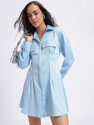 Glitchez Women Shirt Blue Mini/Short Dress