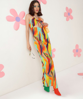PRETTY LOVING THING Women A-line Multicolor Maxi/Full Length Dress