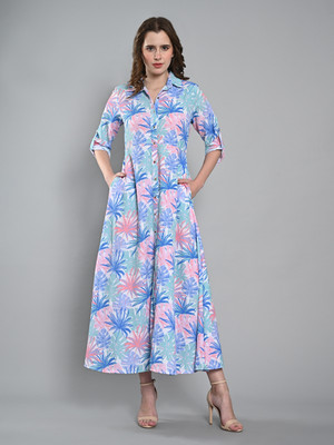 ITI Women Shirt Multicolor Maxi/Full Length Dress