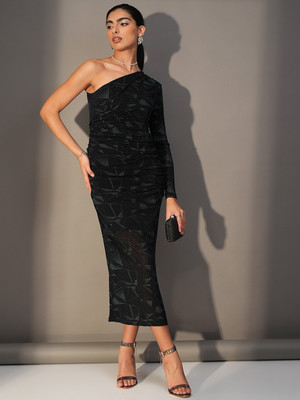 Tokyo Talkies Women Bodycon Green Midi/Calf Length Dress