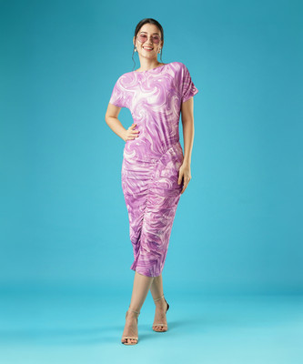 Globus Women Sheath Purple Midi/Calf Length Dress