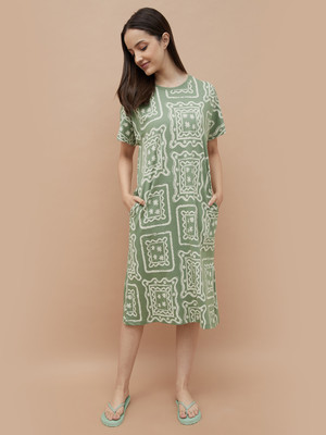 Ginger by Lifestyle Women A-line Green Midi/Calf Length Dress