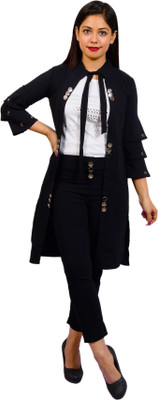 Oliaz Women Ethnic Top Pant Ethnic Jacket Set