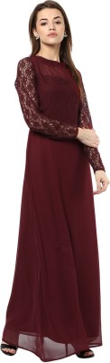 La Zoire Women Maxi Maroon Dress