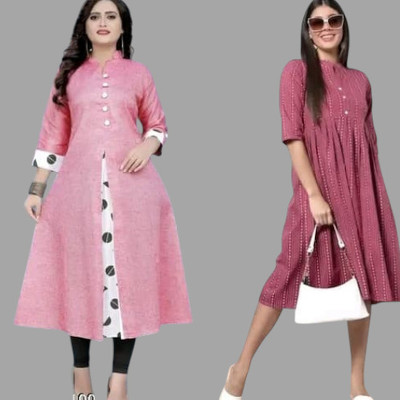 Suhani Fashionqq Women A-line Pink, Maroon Maxi/Full Length Dress