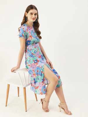 Dressberry Women Fit and Flare Purple Midi/Calf Length Dress