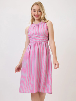 AmarAsha Women A-line Pink Knee Length Dress
