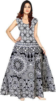 RADHA RANI COLLECTION Women A-line Multicolor Maxi/Full Length Dress