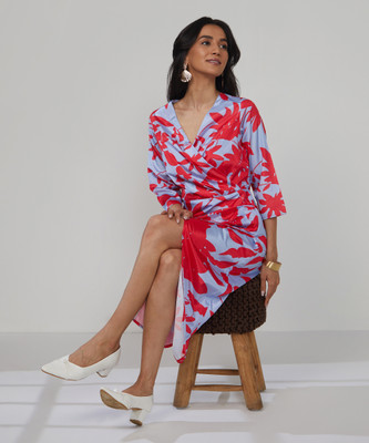 Pina Colada Women A-line Multicolor Midi/Calf Length Dress