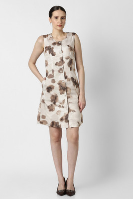 VAN HEUSEN Women Fit and Flare Grey Above Knee/Mid Thigh Length Dress