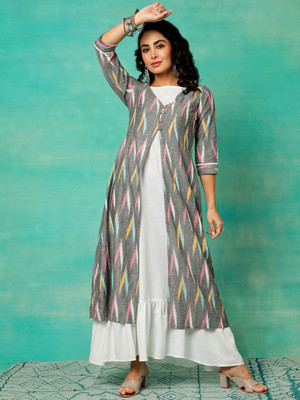 ANOUK Women A-line Grey Maxi/Full Length Dress