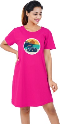 BEFLI Women T Shirt Pink Dress