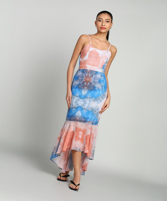 SASSAFRAS Women Maxi Multicolor Full Length Dress