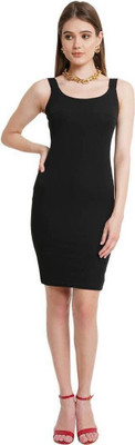 DESIGN PLUS FASHION Women Bodycon Black Above Knee/Mid Thigh Length Dress