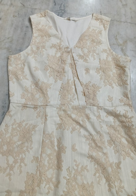 Gurkamal Women A-line White Above Knee/Mid Thigh Length Dress