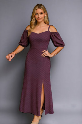 steal styles Women Maxi Purple Full Length Dress