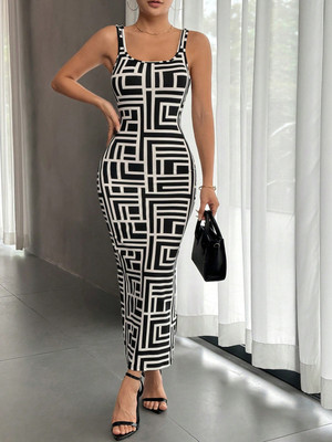 TANDUL Women Bodycon Multicolor Maxi/Full Length Dress