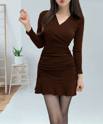 EyeBogler Women Bodycon Multicolor Above Knee/Mid Thigh Length Dress