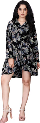 Parevadi Fashion Women Fit and Flare Multicolor Above Knee/Mid Thigh Length Dress