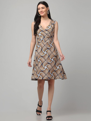 INDRA FASHION Women A-line Multicolor Knee Length Dress