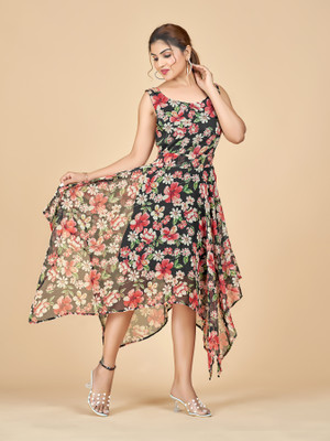 piyanshi Women A-line Black Mini/Short Dress