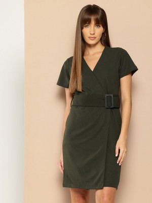 her by invictus Women Wrap Green Dress