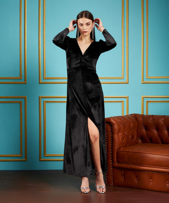 SASSAFRAS Women Maxi Gold Midi/Calf Length Dress