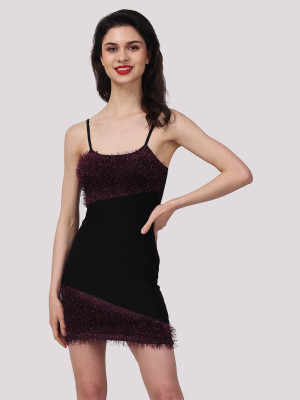 Finian Women Bodycon Black Mini/Short Dress