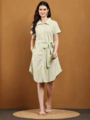 Tamina Women A-line Multicolor Knee Length Dress