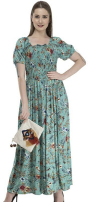 Mermaids Women Fit and Flare Multicolor Maxi/Full Length Dress