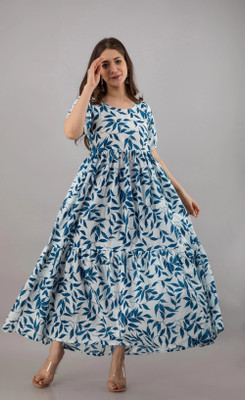 Twirl Tales Women A-line Blue Midi/Calf Length Dress