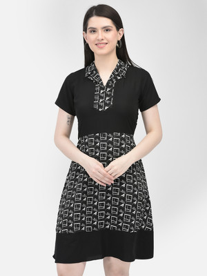 Eavan Women A-line Black Above Knee/Mid Thigh Length Dress