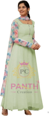 Panth Creation Women Solid Anarkali Kurta(Multicolor)