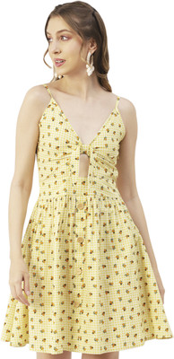 moomaya Women A-line Multicolor Above Knee/Mid Thigh Length Dress